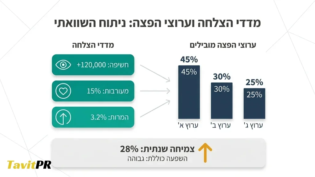 גרפים ותרשימים המציגים השוואת נתונים של פלטפורמות תוכן