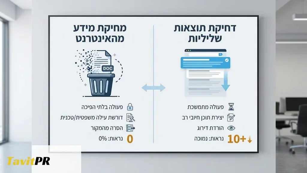 מחיקת מידע מהאינטרנט מול דחיקת תוצאות שליליות בגוגל